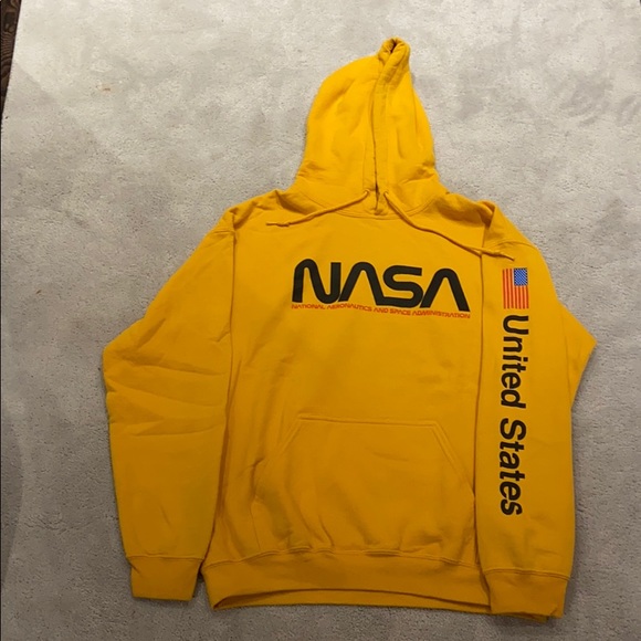 yellow nasa sweatshirt